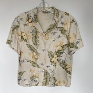 Vintage Tommy Bahama Hawaiian shirt with faded floral print M